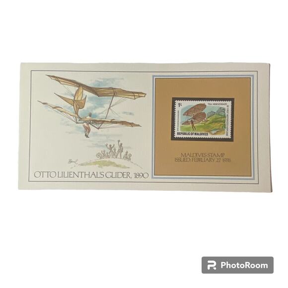 Anniversary First Motorized Plane Maldives Stamp Basil Smith Print Issued 1978 - Picture 1 of 4